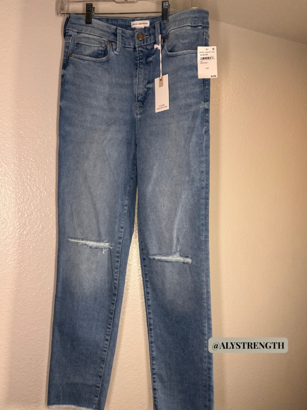 NWT Good American Always Fits Good Classic Slim Jeans (Dark Wash)
